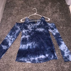 Long sleeve white washed dressy blouse